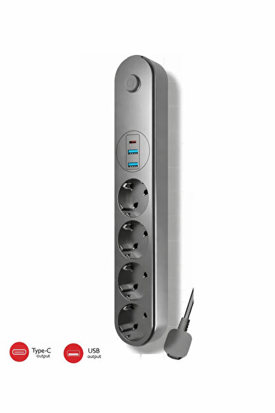 kialed Termal Akım Korumalı Usb Ve Type C 2.1a Şarj Çıkışlı 10a 2500w Grup Pr...