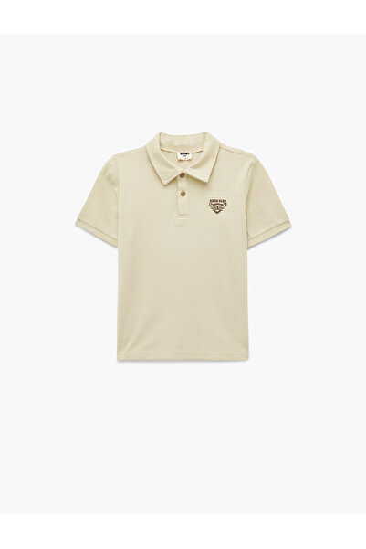 Koton Βαμβακερό κέντημα με λεπτομέρεια κοντομάνικο μπλουζάκι με λαιμόκοψη