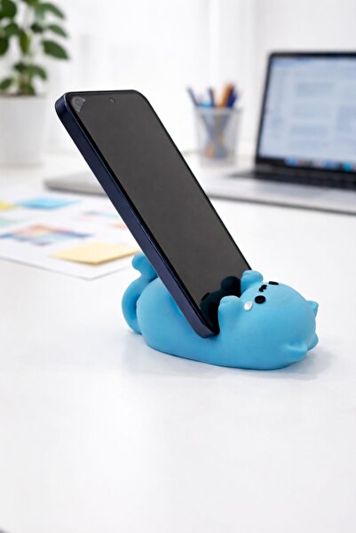 TRİMENT3D Cute Kawaii Cat Phone Stand – Decorative Desktop Phone Holder