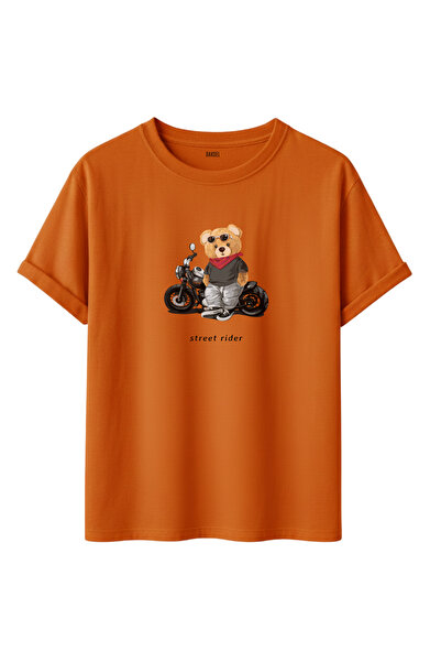 DK DAKSEL Unisex Multi-Colored Street Rider Teddy Bear Printed 100% Cotton Cr...