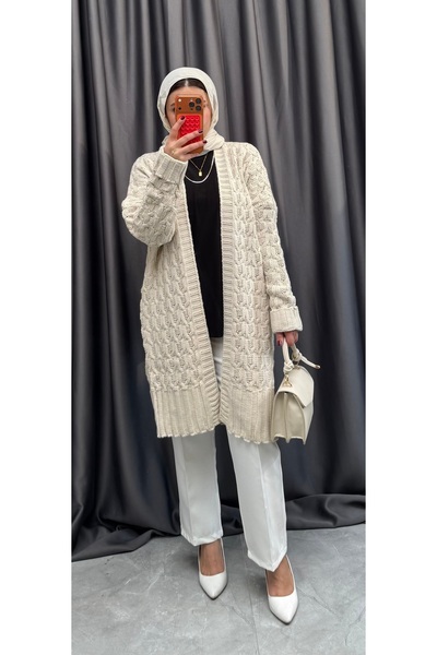 NİSUM MODA Thick Knitted Knitwear Cardigan