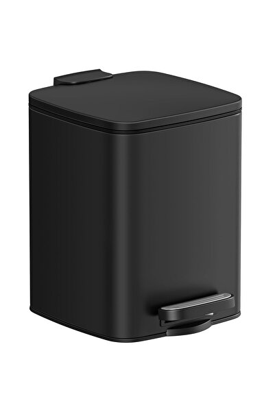 SONGMICS Bathroom Waste Bin, with Pedal and Soft-Close, 6 Litres, Black