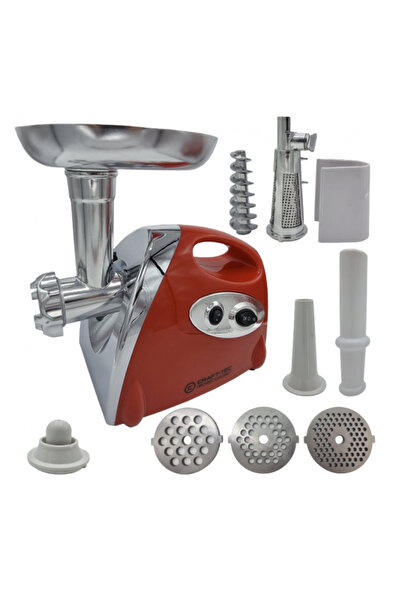 Craft-Tec Masina electrica tocat carne ROSIE 3800W, 3 site, accesorii rosii i...