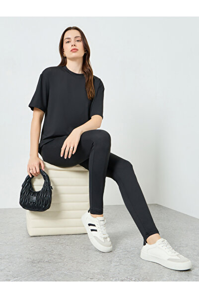 Styli Black Oversized T-Shirt and Leggings Co-ords