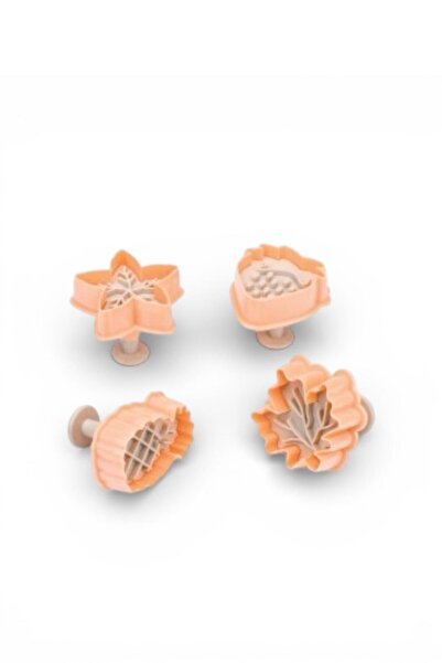 4-Piece Leaf Model Pressed Sugar Dough Cutter Cookie Mold