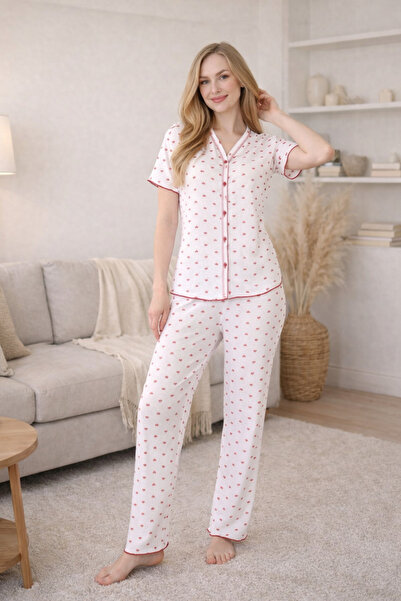 Rosa Lui Σετ Πιτζάμες με Βαμβακερό Πουκάμισο και Παντελόνι