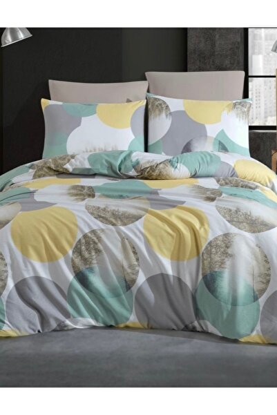 NazeninHome Dream Ranforce Cotton Duvet Cover Set with Elastic Sheets for Sin...