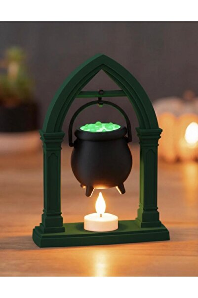California ST Cadı Kazanı Mumluk – LED Mum Hediyeli – Dekoratif Gotik Şömine ...