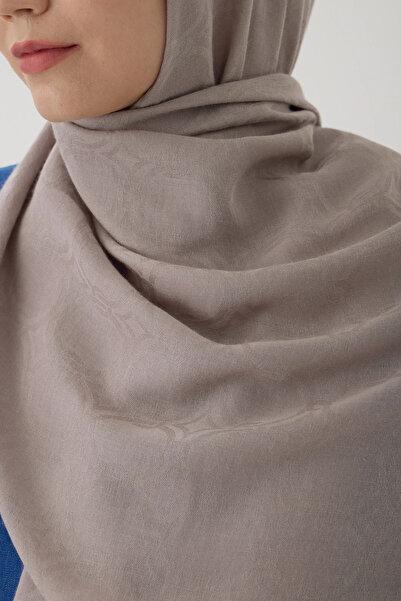 Zeta Group Îmbrăcăminte hijab pentru femei, șal jacquard de culoare nurcă des...