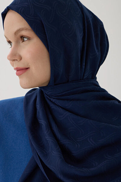 Bonnie Clyde Women's Islamic Clothing Seasonal Dark Navy Blue Color Jacquard ...