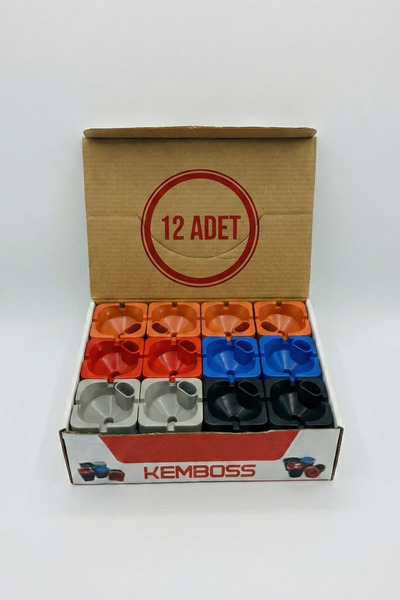KEMBOSS Araç İçi Çakmaklıklı Küllük 12 Adet Toptan Oto Küllük Seti 9x8 cm