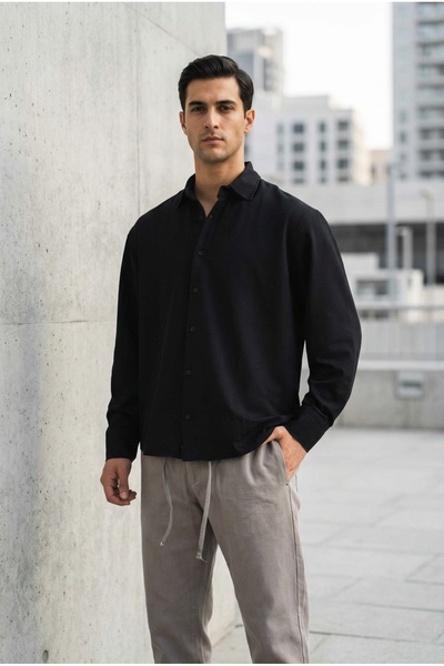 bombe Men's Easy-Iron Oversize Classic Shirt