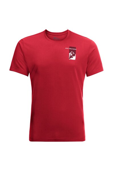 Jack Wolfskin Tricou tehnic barbati Vonnan Graphic-Rosu-S