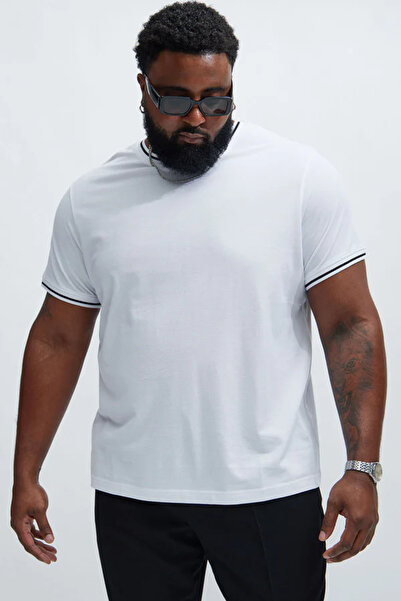 Cool mans Premium Seri %100 Pamuklu Battal Büyük Beden Ribanalı Tişört