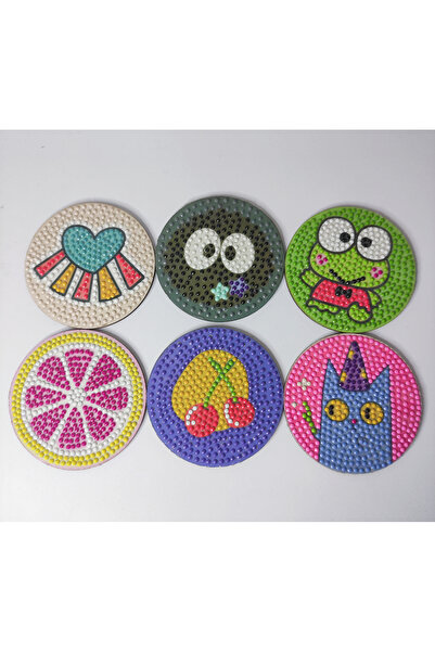 Rüya Kutusu Yuvarlak bardak altlığı elmas boyama seti (YAPILMIŞTIR)