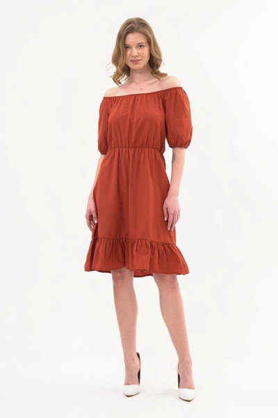 Astra Plus Women's Elegant Backless Midi Tile Dress with Elastic Waist and Ru...