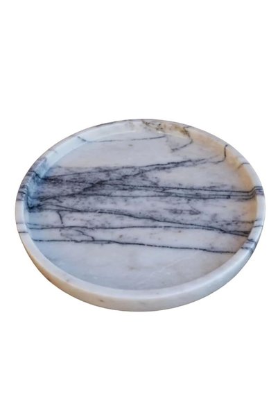 Generic Lilac marble round serving tray 30cm Dia and 3cm thick