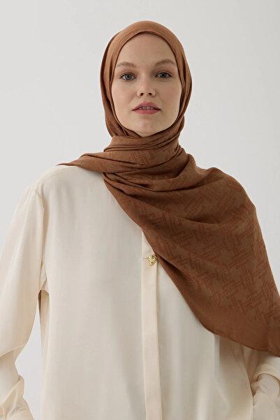 Astra Plus Women's Hijab Clothing Seasonal Tan Color Jacquard Shawl with Knit...
