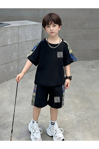 Take Two By Styli Boys Graphic Print T-Shirt and Shorts Set