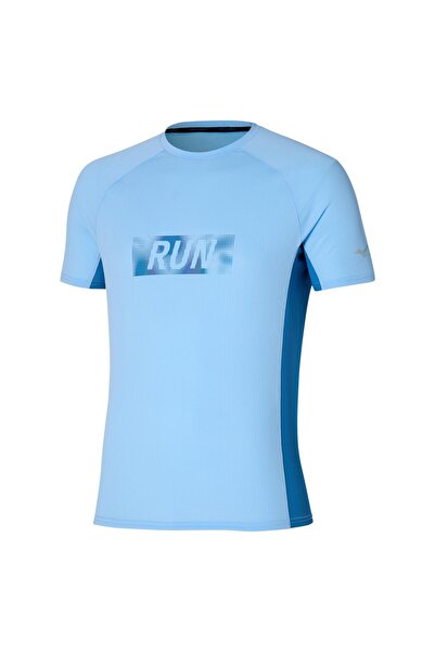 MIZUNO Tricou alergare barbati DryAeroFlow Graphic SS 2024-Bleu-S