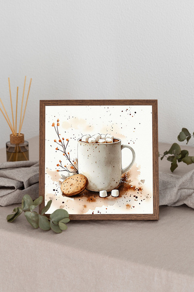 Dekorsiahome Tablou pătrat cu ramă din lemn TK3243