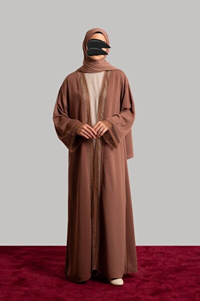 Lemaye Güpür Detaylı Abaya Takım