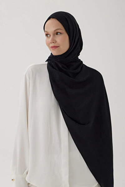 Astra Plus Women's Hijab Clothing Seasonal Black Color Jacquard Shawl with Kn...