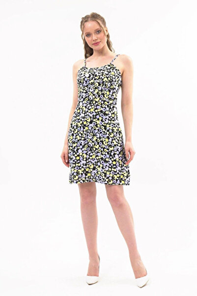 Zeta Group Women's Patterned Zero Sleeve Strap Backless Comfortable Short Len...