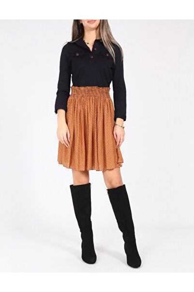 Evendi Short dress, Navy/Orange