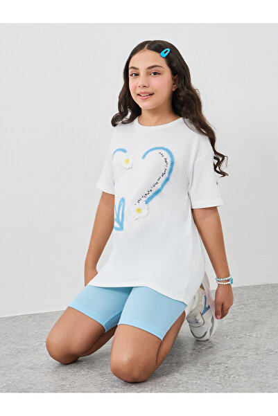 Styli Heart Graphic Oversized T-Shirt and Shorts Set