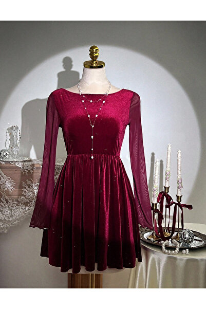 Evendi Short dress, Burgundy