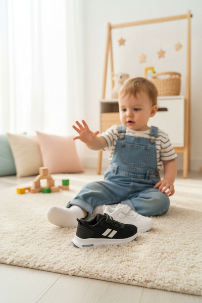 enoch Children's Sports Shoes with Double Band Detail and Air Channels