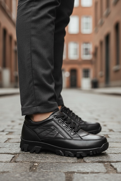 İYİSİNDEN SHOES حذاء رجالي كلاسيكي من الجلد الطبيعي للاستخدام اليومي، موديل ر...