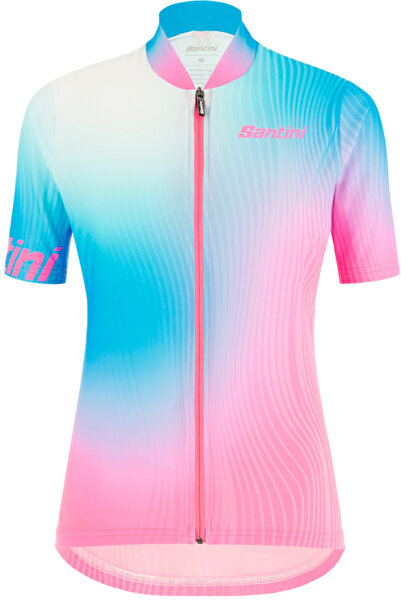 Santini Tricou ciclism MTB Terra pentru femei - Albastru/Roz - XL