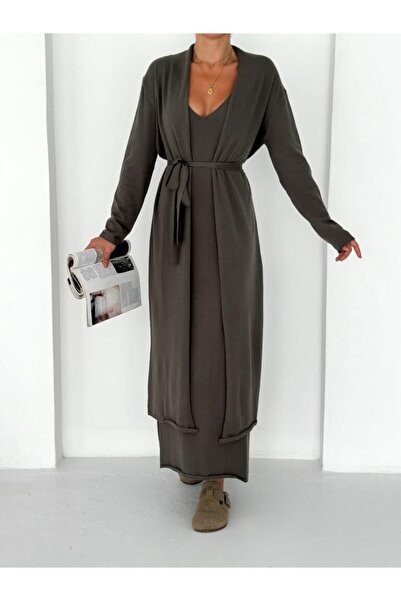 UNBOX Cashmere Whisper Set - Olive Taupe