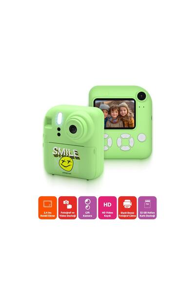 Polosmart PBS156 Dijital Kamera & Fotoğraf Makinesi Renkli Ekran 2.4 İnç Yeşil