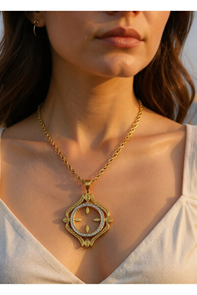 BİJU YILMAZ قلادة نصفية من الفولاذ والذهب - 26clko29