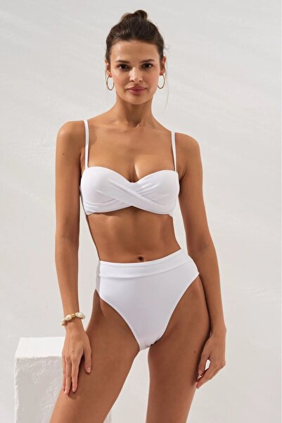 Pierre Cardin Set bikini cu talie înaltă și detalii cu noduri, fără bretele -...