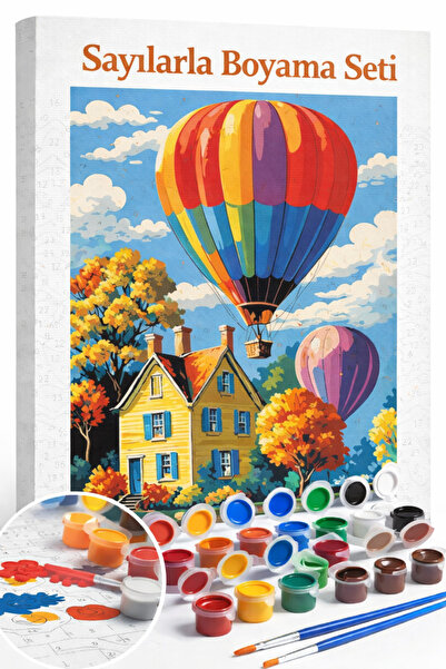 Aren Design Sayılarla Boyama Çerçeveli Hobi Seti Numaralı Tuval Fırça Boya Da...
