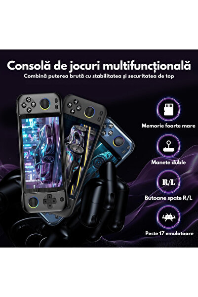 VisionHub Consolă de jocuri portabilă VisionHub®, cu peste 15.000 de jocuri încorporate, ecran LCD HD de 5'', procesor Quad-Core RK3128, 64GB