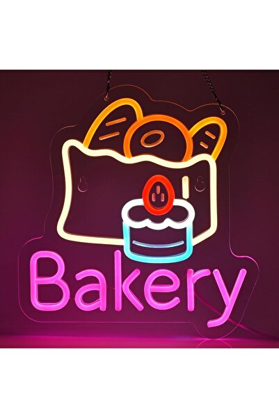 Slasa Bakery Neon Sign with 6mm Acrylic Base – Baking Shop Wall Decor 32×30 cm