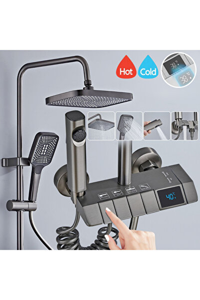 VisionHub Coloană de duș inteligentă cu afișaj digital al temperaturii, set d...