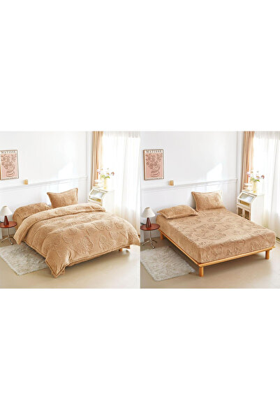 FIONNA.RO Lenjerie Cocolino 4 Piese Cu Elastic Cu Fluturi - Bej