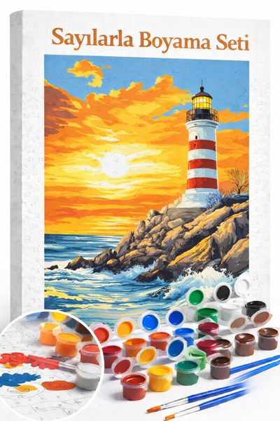 Aren Design Sayılarla Boyama Çerçeveli Hobi Seti Numaralı Tuval Fırça Boya Da...