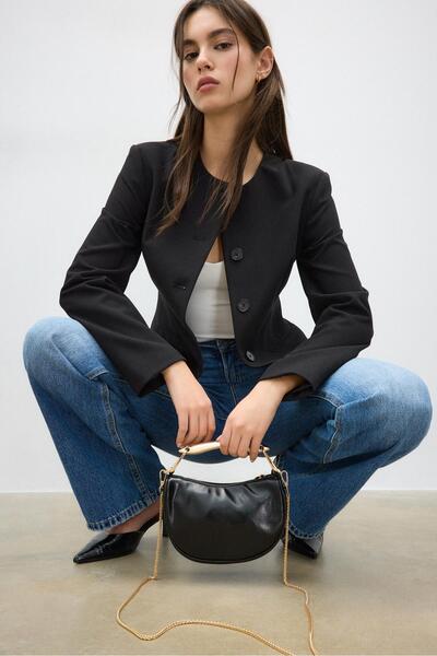 Stradivarius Metal saplı mini çanta