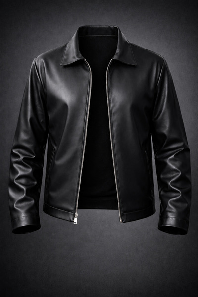 BOYS MANS Men's Leather Jacket Old Money Black Leather Jacket