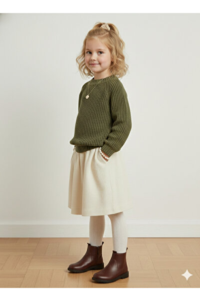 CLOUDY WEAR&DESİGN Pulover tricotat Selanik cu gât tip bicicletă pentru fete ...