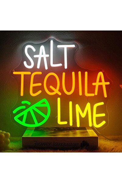 Slasa Salt Tequila Lime Neon Sign with 6mm Acrylic Base – Cocktail Bar Decor ...
