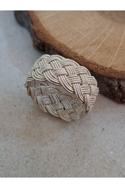 GÜMÜŞ Kazaziye el örmesi unisex yüzük