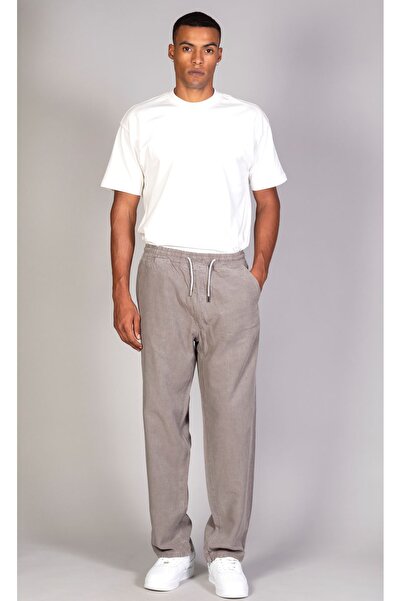 LTC Jeans Men's Super Comfortable Tencel Fabric Gray Baggy Trousers with Elas...